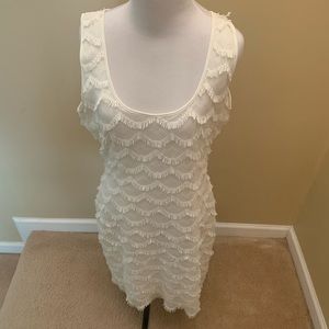 Guess white fringe mini dress